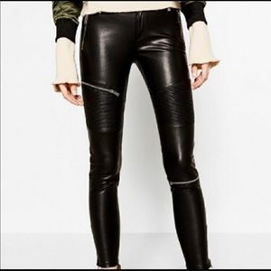 Zara faux leather moto pants▪️size S